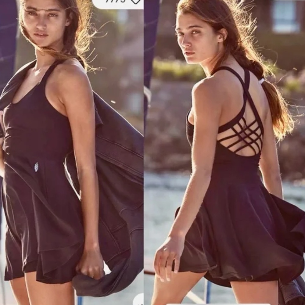 NWT $148 Free People FP Movement Black Good Karma Dress